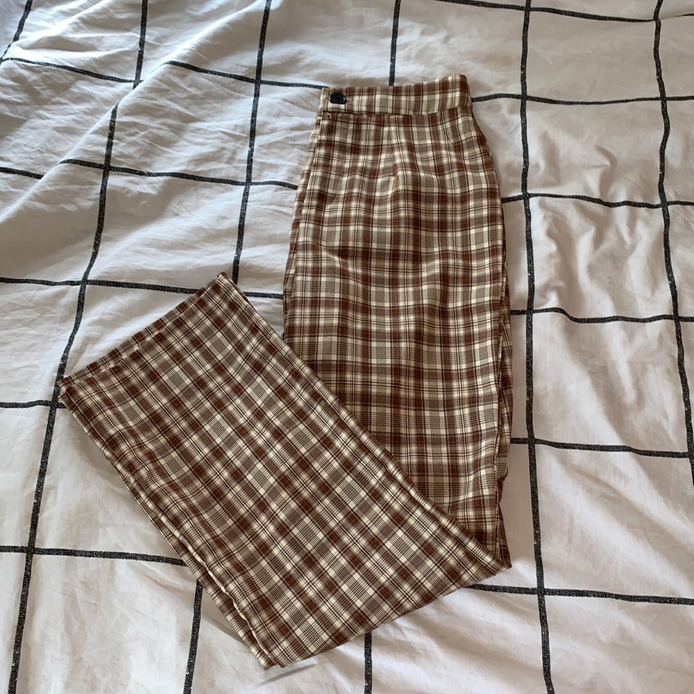 Straight leg slight flare trousers